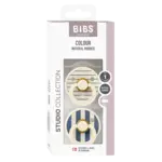 Bibs BIBS Studio Colour Pin 2 pack Ivory/Steel blue size 1