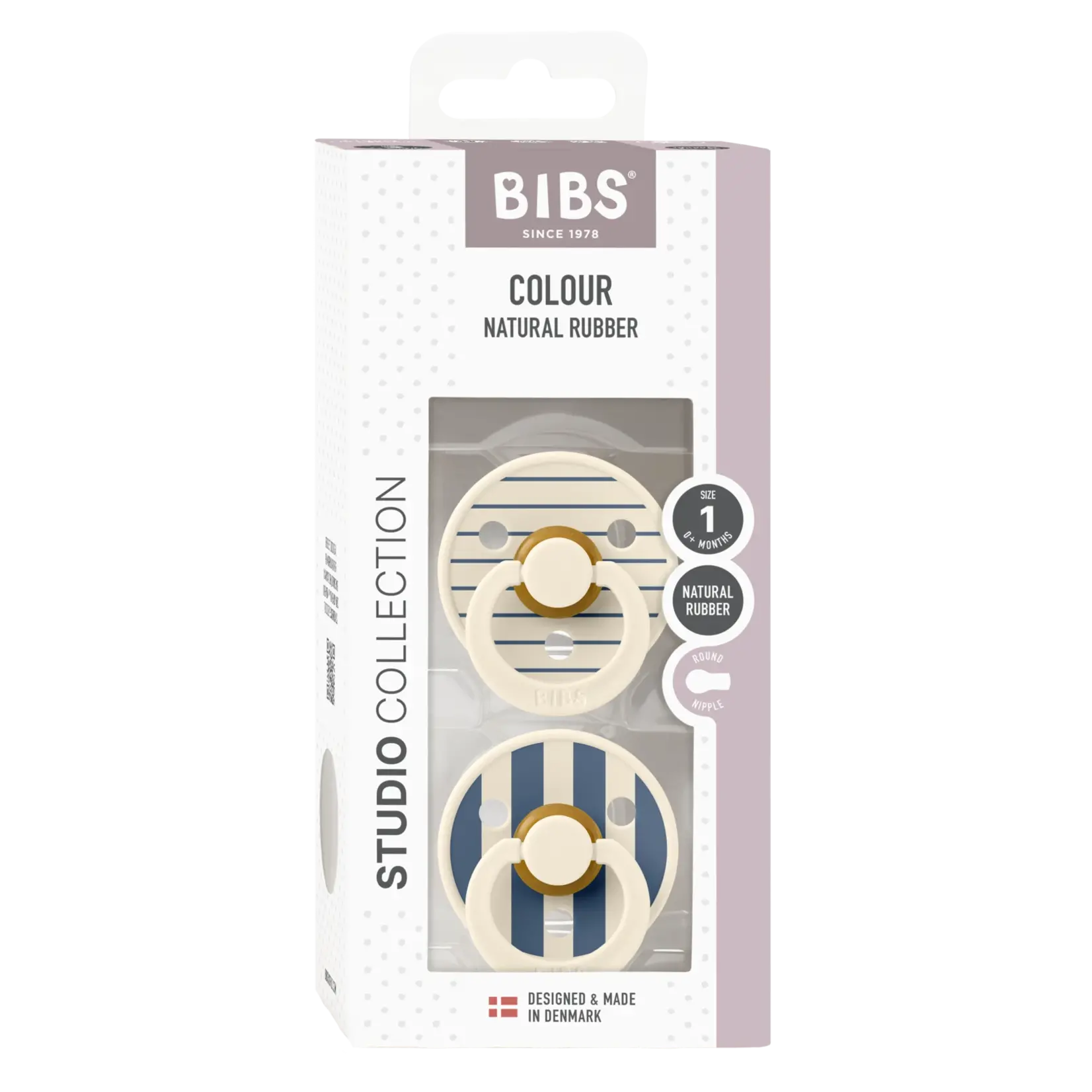 Bibs BIBS Studio Colour Pin 2 pack Ivory/Steel blue size 1