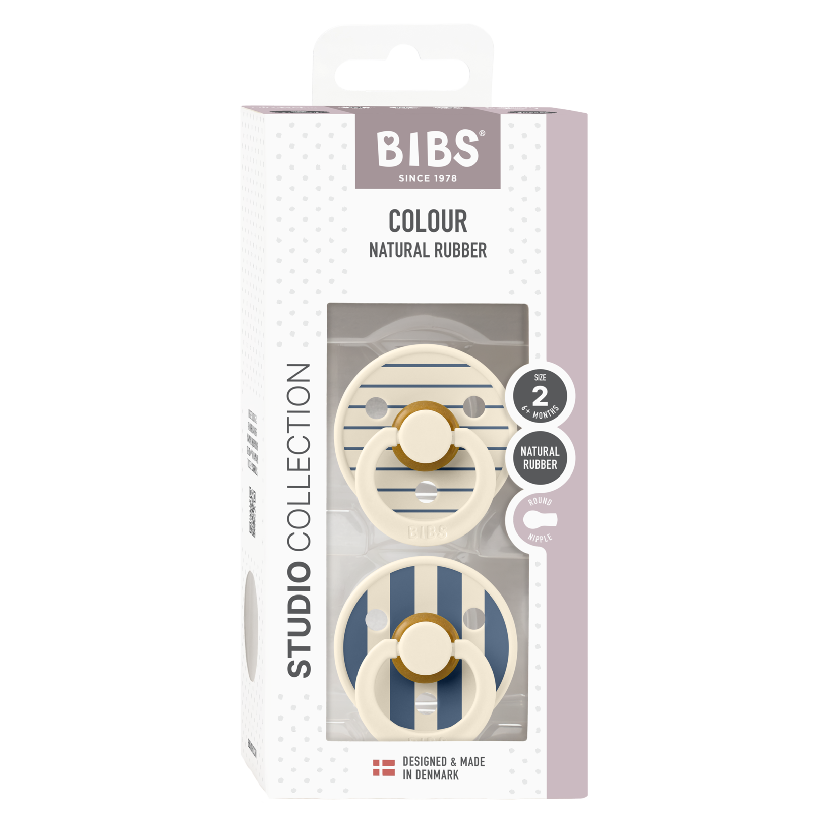 Bibs BIBS Studio Colour Pin 2 pack Ivory/Steel blue size 2