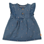 BESS Dress Denim Embroidery Flower stone wash