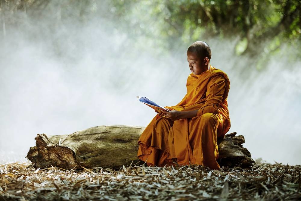 A monk reading