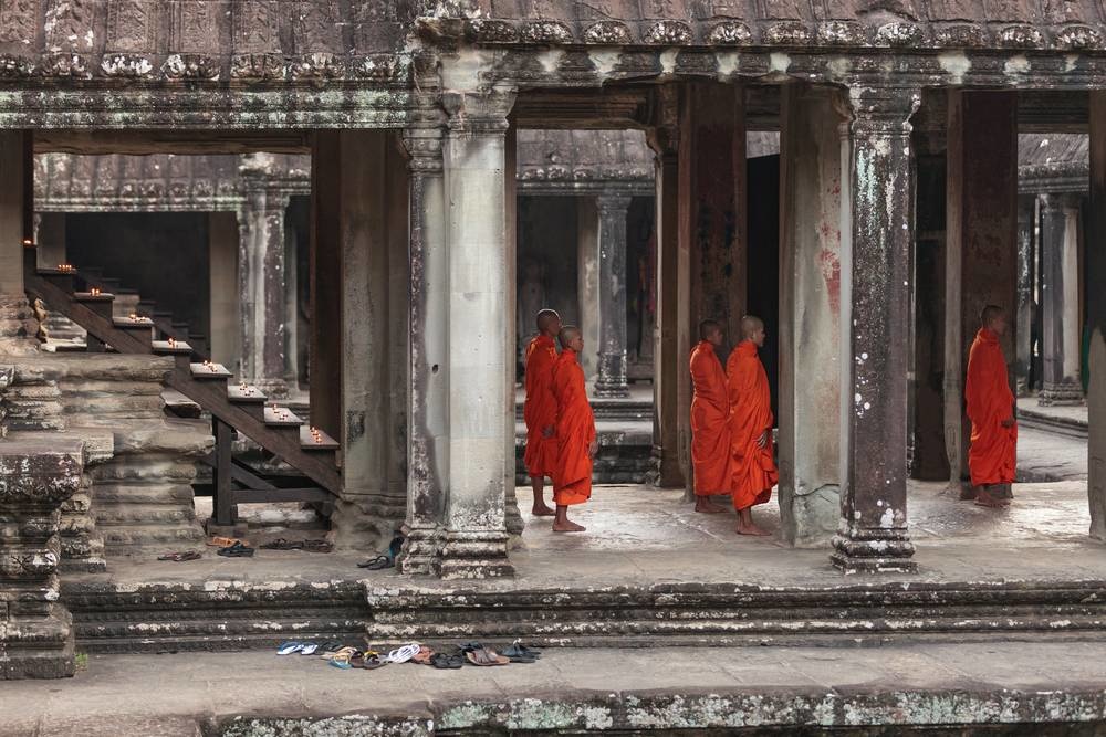 Buddhist monks in temple