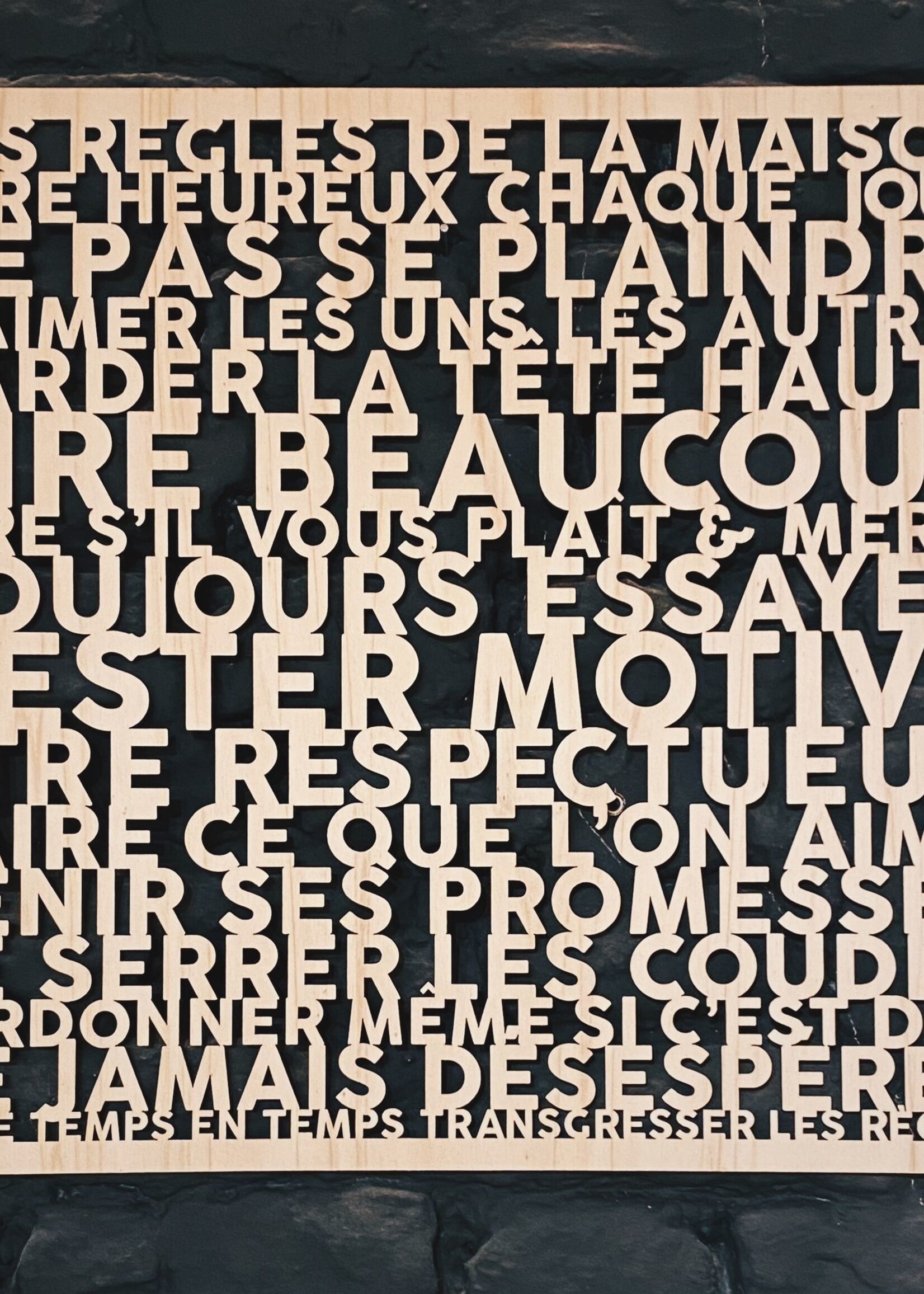 By OOAK Tableau - Les règles de la maison