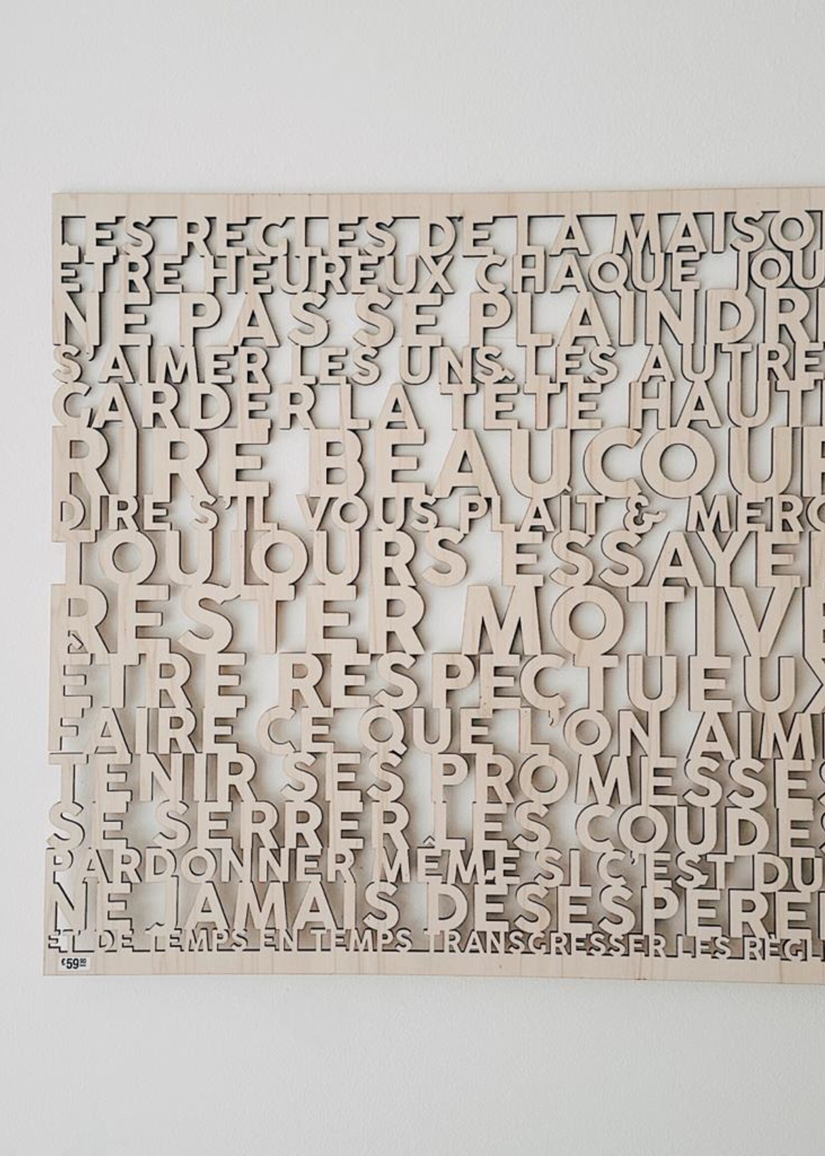 By OOAK Tableau - Les règles de la maison