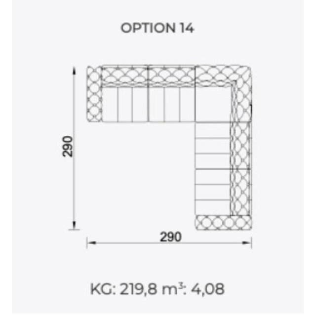 Dallas zitbank 3+2 Walnoot Bruin