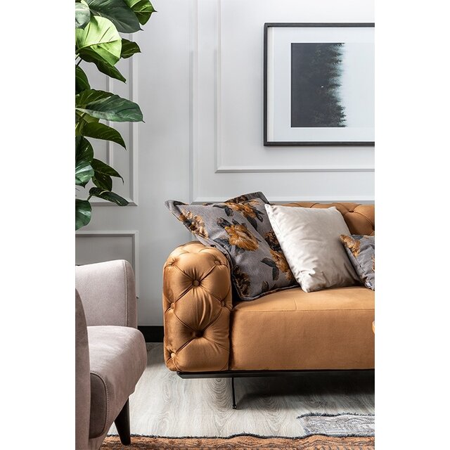 Dallas zitbank 3+2 Walnoot Bruin