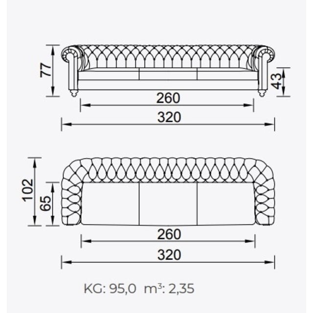 Gallardo zitbank 3 zits