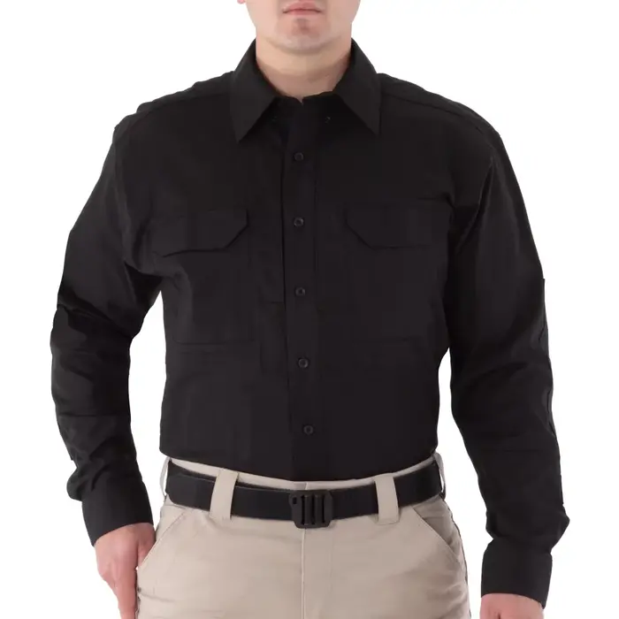 FIRST TACTICAL MEN'S V2 TACTICAL LONG SLEEVE SHIRT - BLACK