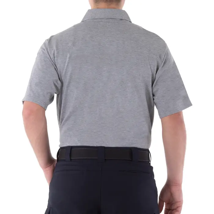 FIRST TACTICAL MEN'S COTTON SS POLO - HEATHER GREY