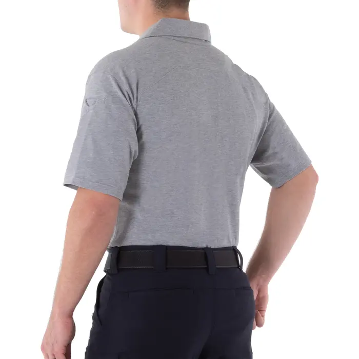 FIRST TACTICAL MEN'S COTTON SS POLO - HEATHER GREY