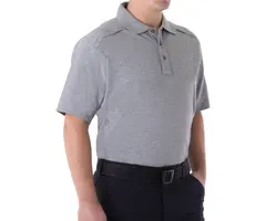 FIRST TACTICAL MEN'S COTTON SS POLO - HEATHER GREY