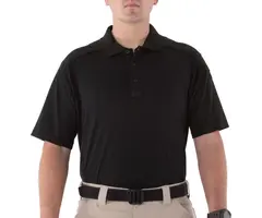 FIRST TACTICAL MEN'S COTTON SS POLO - BLACK