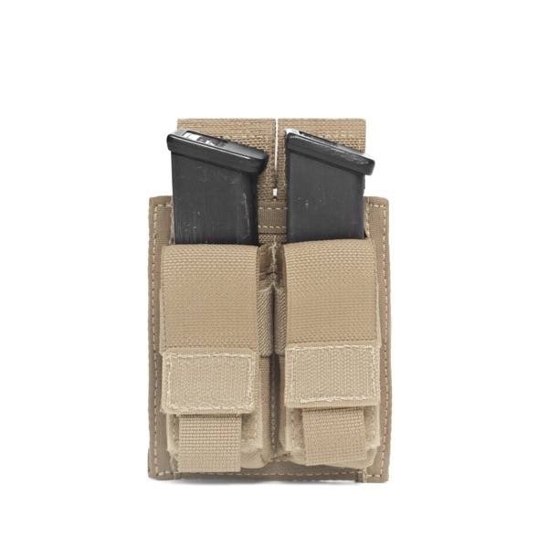 WARRIOR ASSAULT SYSTEMS DIRECT ACTION DOUBLE DA 9MM PISTOL POUCH – COYOTE