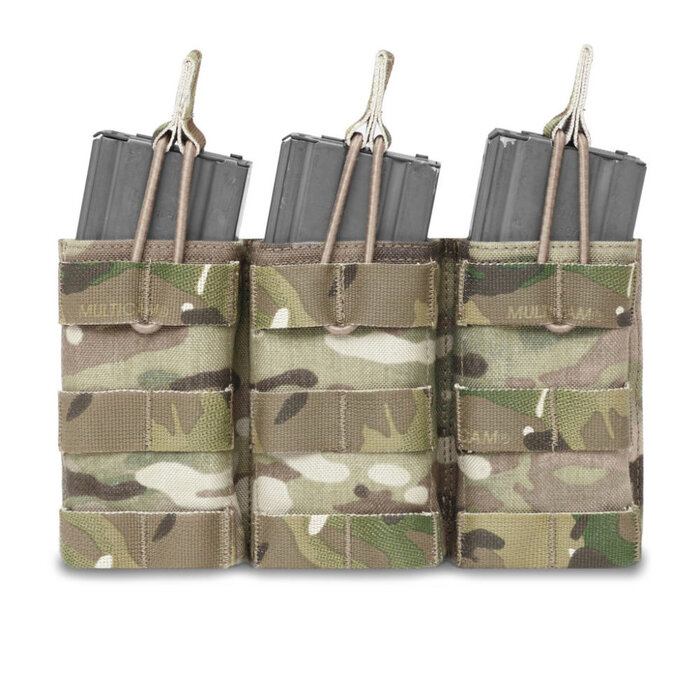 WARRIOR ASSAULT SYSTEMS TRIPLE MOLLE OPEN MAG POUCH  M4 5.56 - MULTICAM