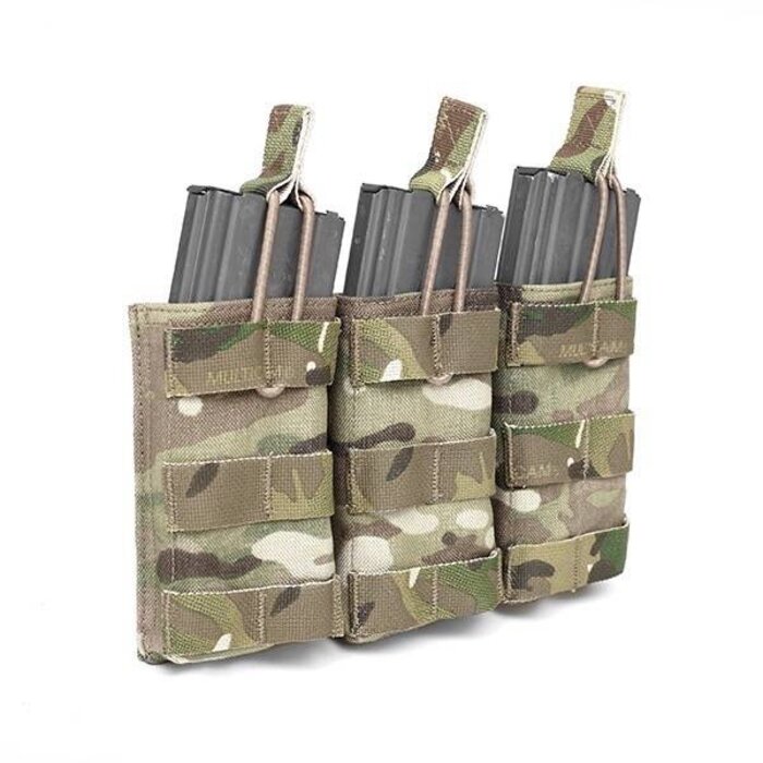WARRIOR ASSAULT SYSTEMS TRIPLE MOLLE OPEN MAG POUCH  M4 5.56 - MULTICAM