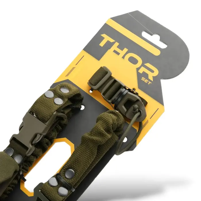 RAGNAROK THOR SINGLE-POINT SLING SET WITH PLATE CARRIER ATTACHMENTS - OD GREEN