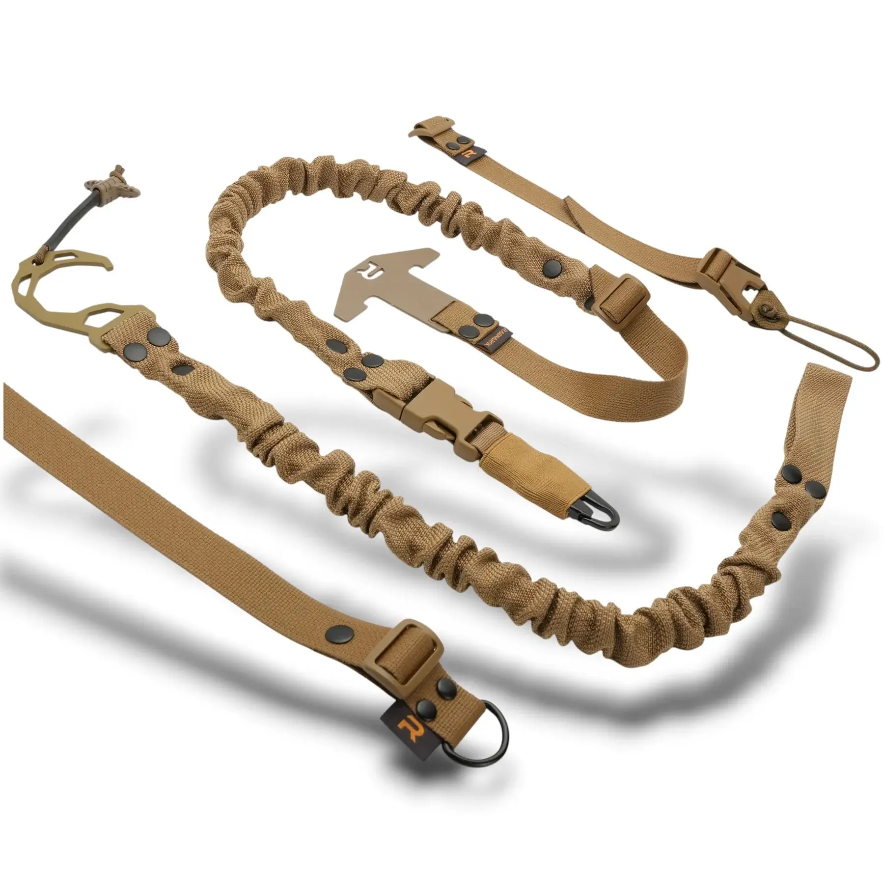 RAGNAROK THOR SINGLE-POINT SLING SET WITH PLATE CARRIER ATTACHMENTS - COYOTE BROWN