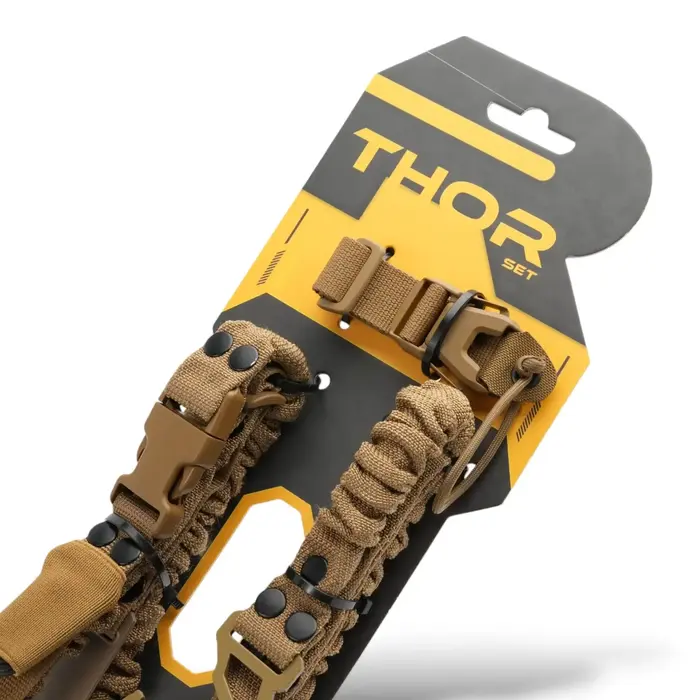 RAGNAROK THOR SINGLE-POINT SLING SET WITH PLATE CARRIER ATTACHMENTS - COYOTE BROWN