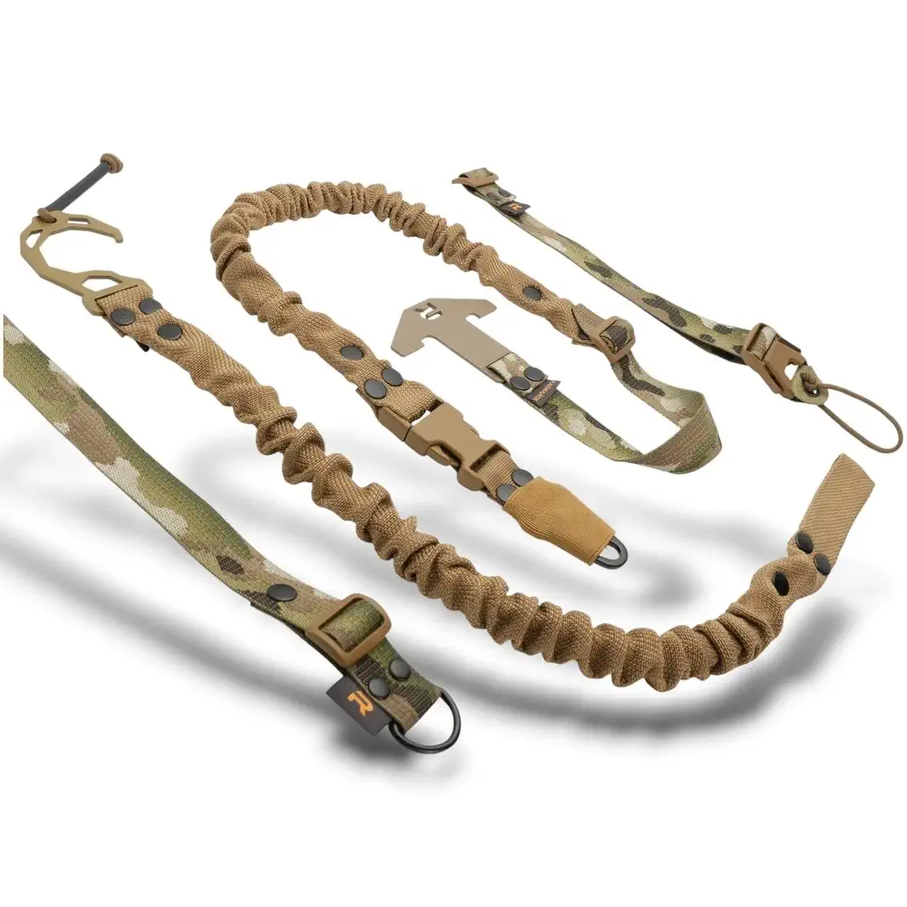 RAGNAROK THOR SINGLE-POINT SLING SET WITH PLATE CARRIER ATTACHMENTS - MULTICAM & COYOTE BROWN