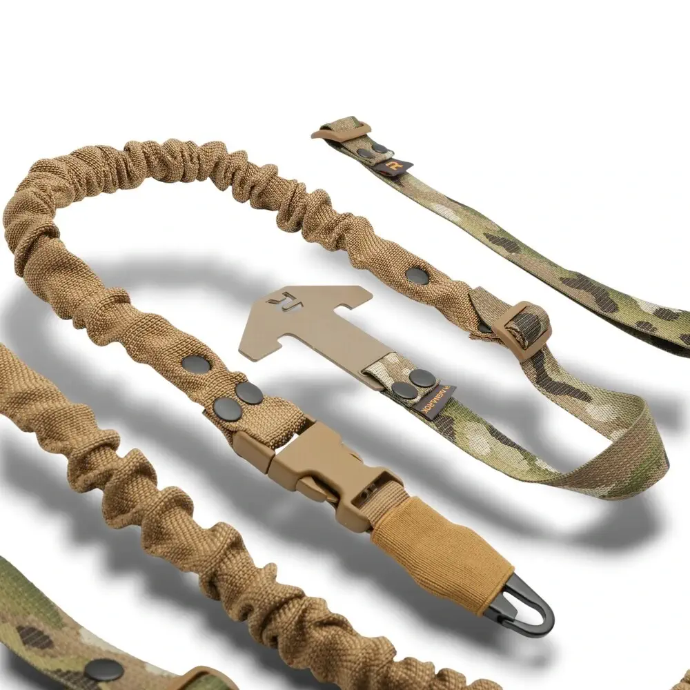 RAGNAROK THOR SINGLE-POINT SLING SET WITH PLATE CARRIER ATTACHMENTS - MULTICAM & COYOTE BROWN