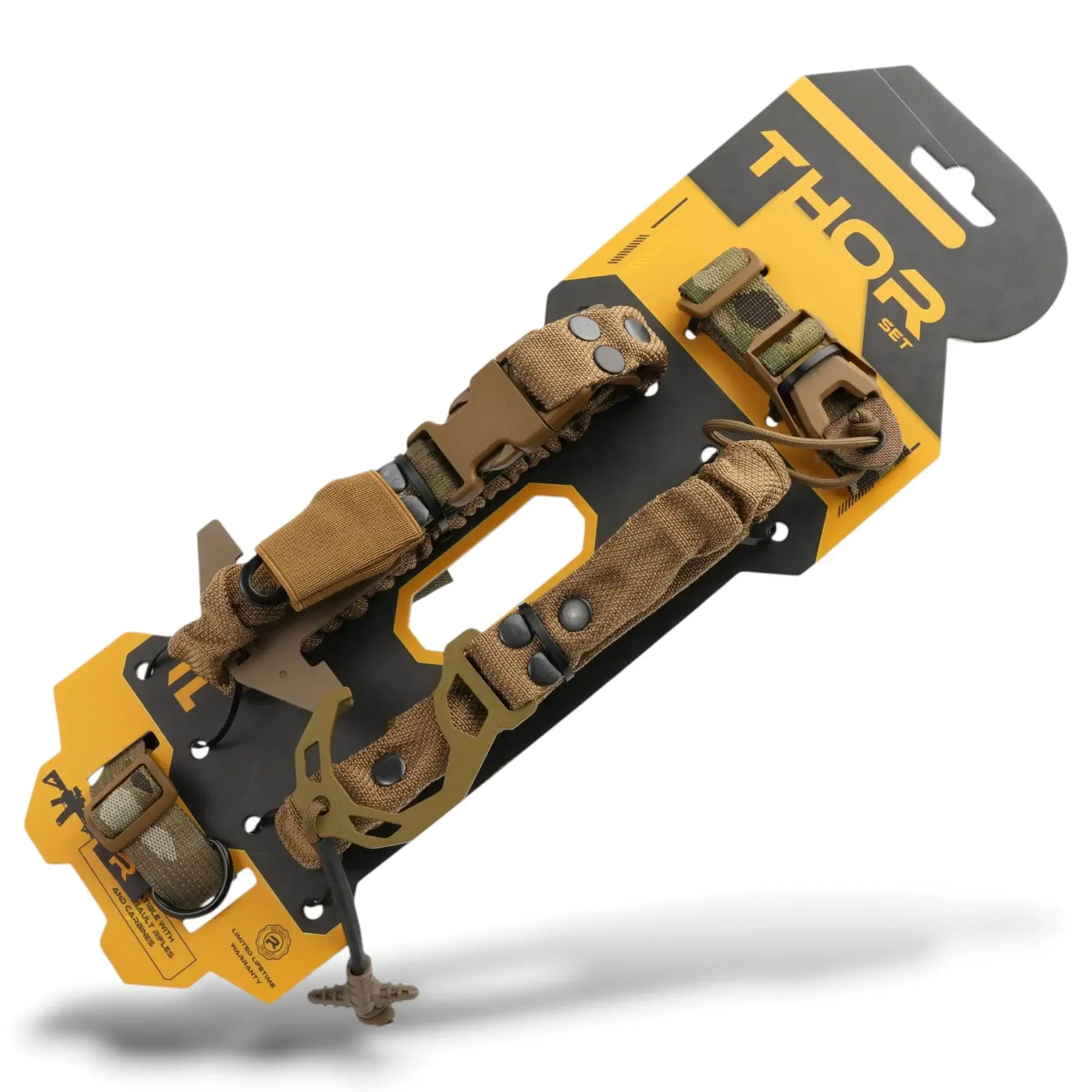 RAGNAROK THOR SINGLE-POINT SLING SET WITH PLATE CARRIER ATTACHMENTS - MULTICAM & COYOTE BROWN