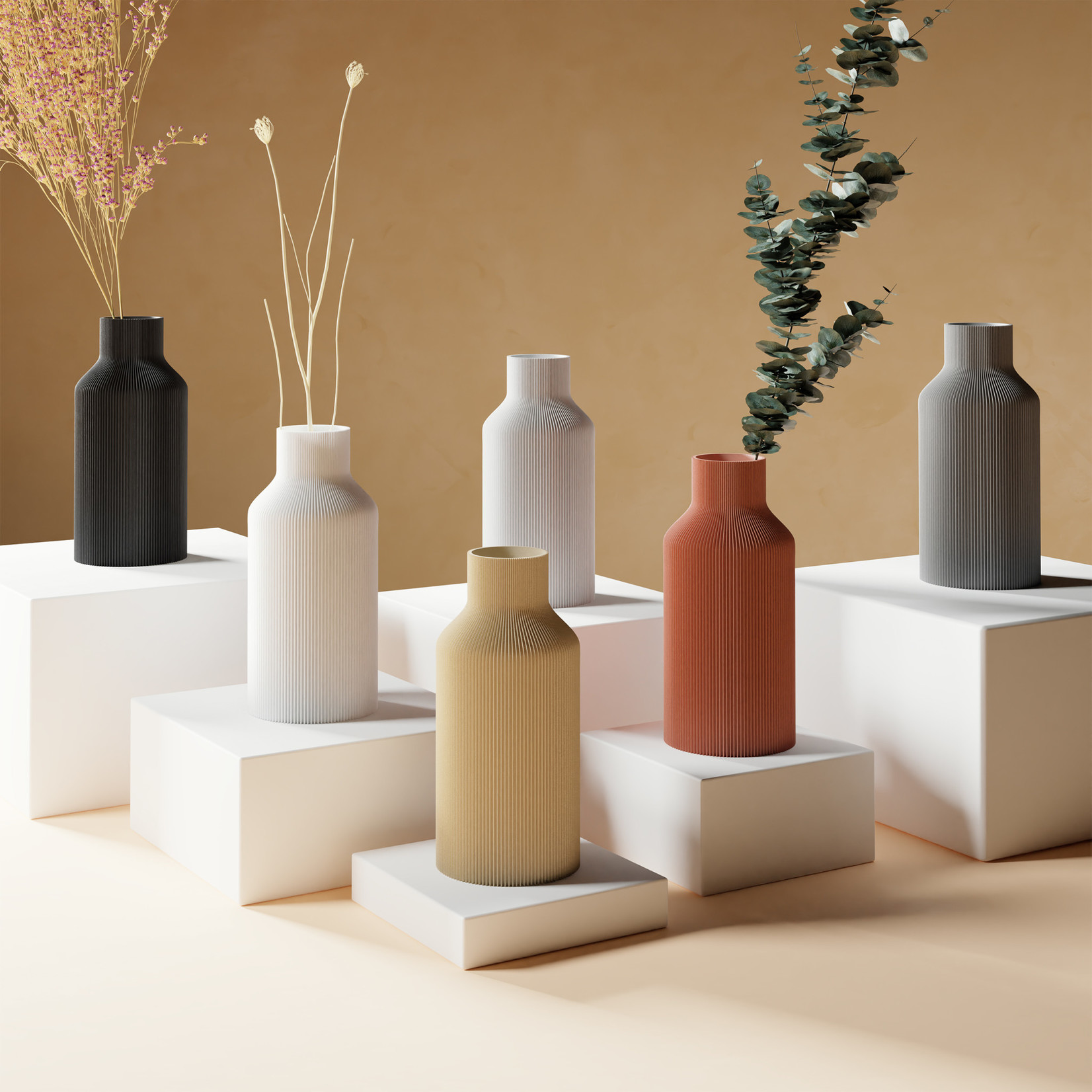 Dennismaass. BOTTLE - Minimalist vase - 3d printing -