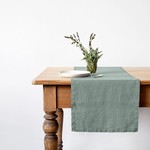 Linen Tales Table runner - Green - 40x200cm