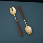 Be Home Gold & Wood Serving Set