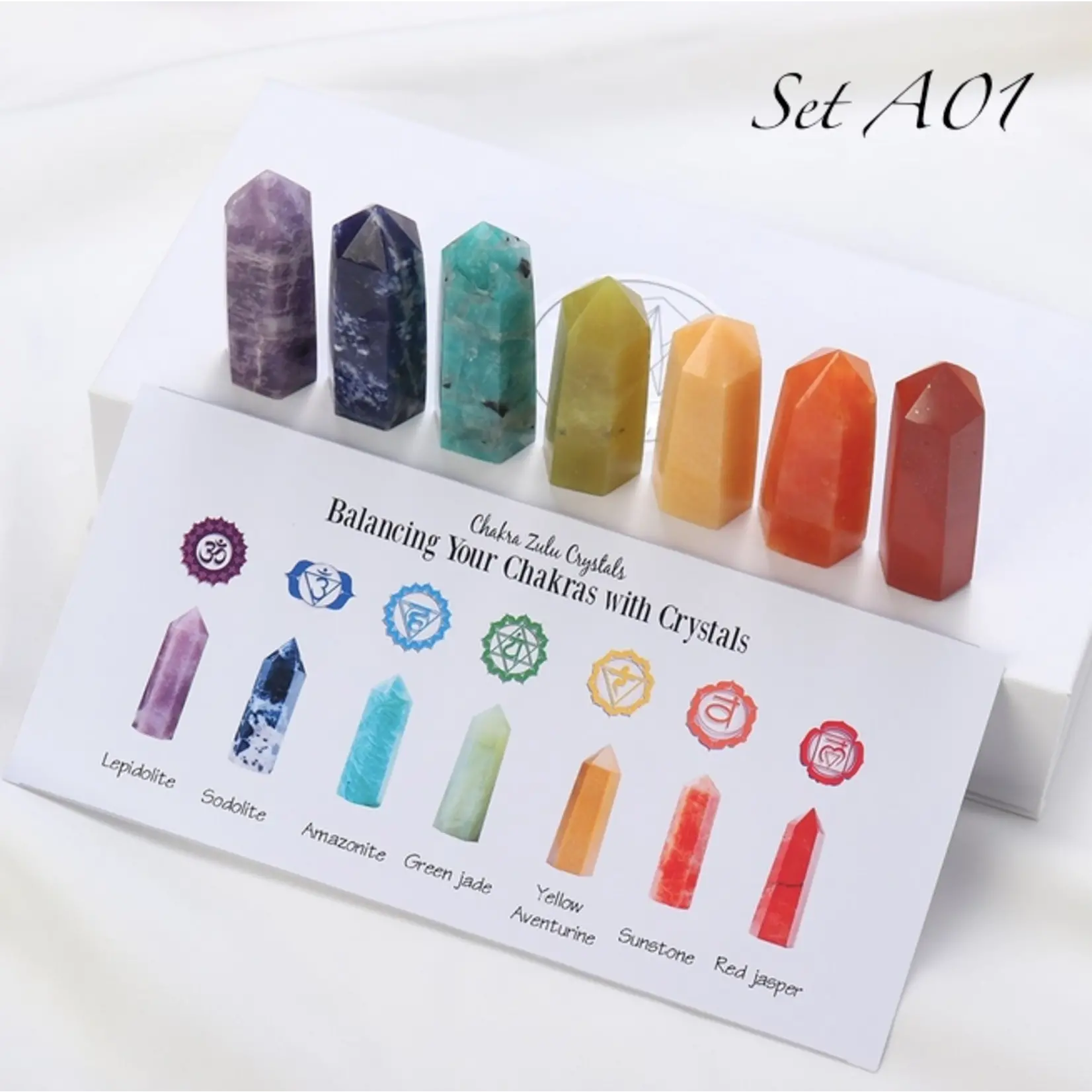 Crystolver Chakra Rainbow Crystals Set of 7