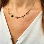 Lila in the sky Aura of gold and tourmaline necklace