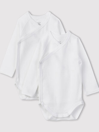 Petit Bateau Petit Bateau 2 bodies overslag - Wit