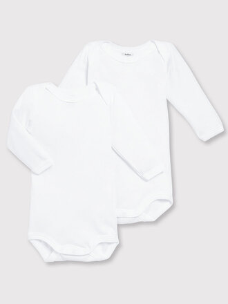 Petit Bateau Petit Bateau 2 bodies lange mouw - Wit