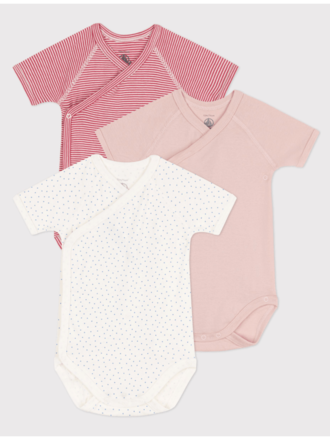 Petit Bateau Petit Bateau 3 body's - Roze