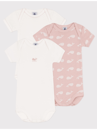 Petit Bateau Petit Bateau 3 body's - Roze