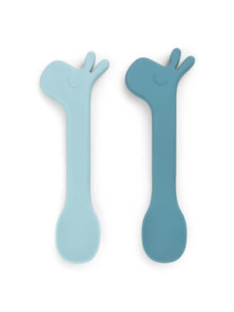 Done By deer Donebydeer Silicone Spoon 2 Pack - Blauw
