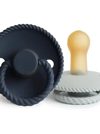 Frigg Frigg Rope fopspeen T1 - 2 pack - Silver/Marine