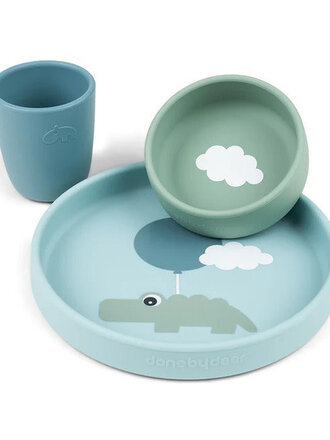 Done By deer Donebydeer Silicone dinner set - Cloud blue
