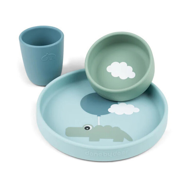 Done By deer Donebydeer Silicone dinner set - Cloud blue