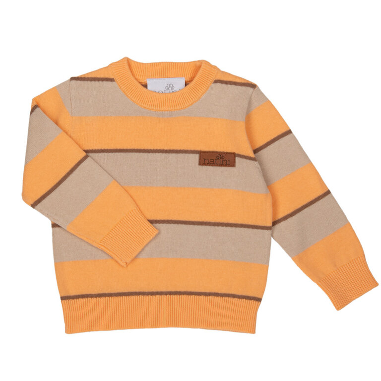 Natini Natini Pull stripes - Beige/orange