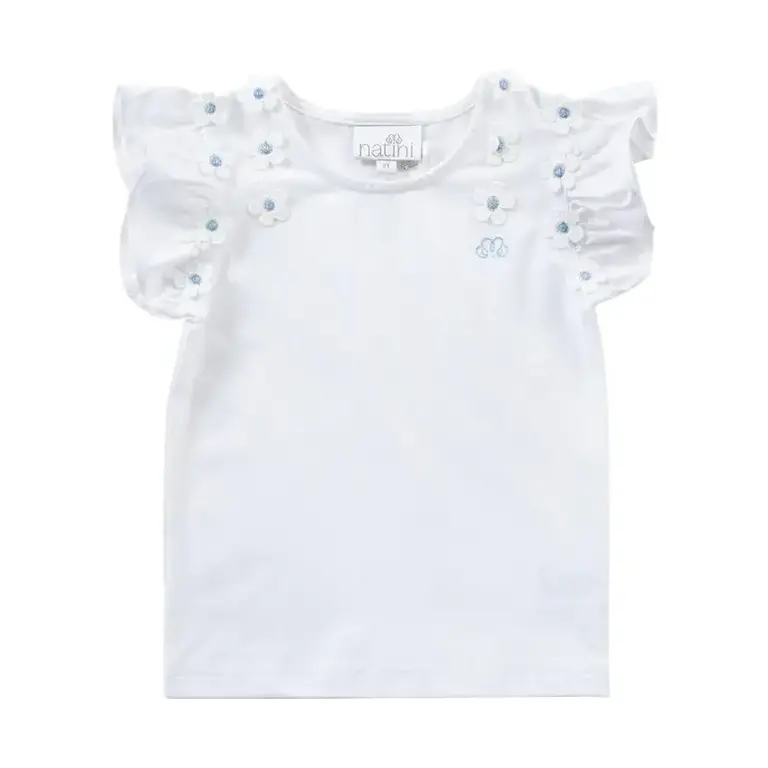 Natini Natini top Flory - white-blue