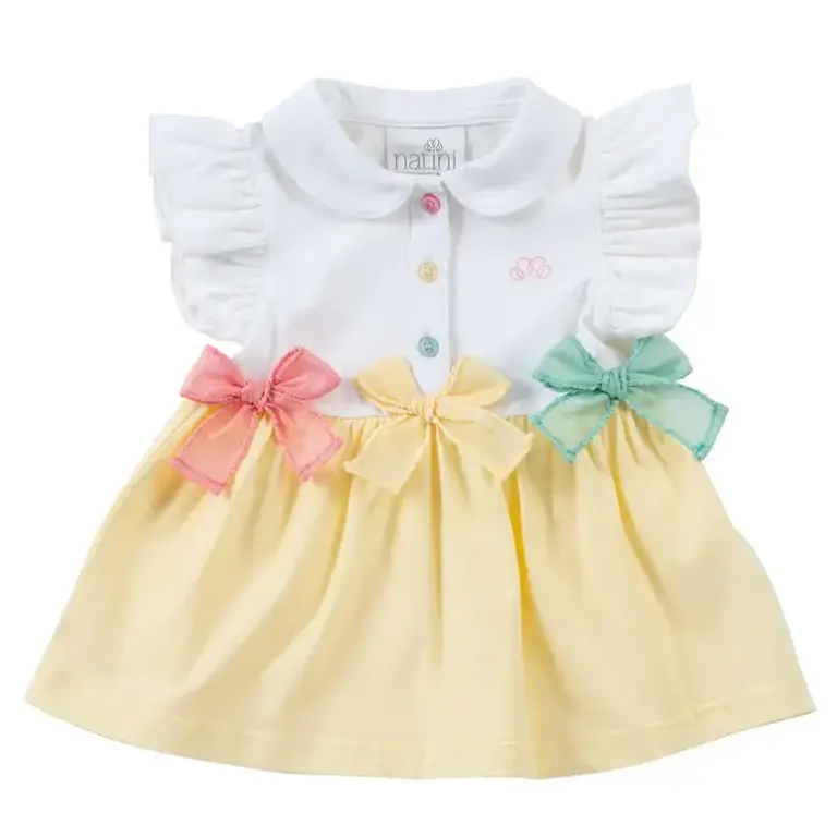 Natini Natini dress Bonnie - White/Yellow