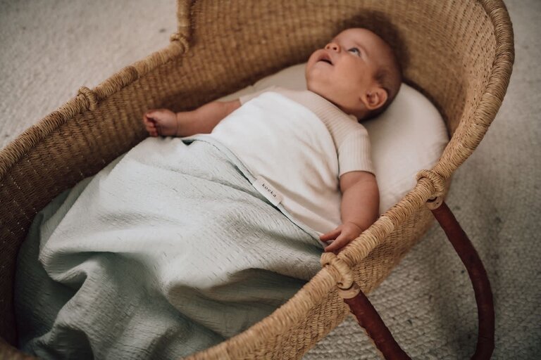 Koeka Koeka Wiegdeken Napa cotton fleece 75x100cm - Ocean Air