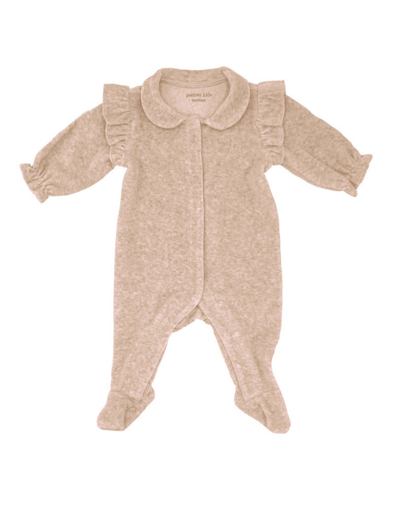 Poetree Kids Poetree Babypakje verlours ruffeles - Camel