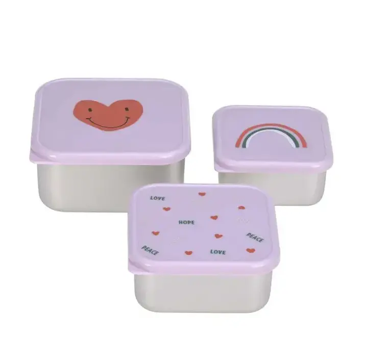 Lassig Lassig Snackbox - Smile lavender