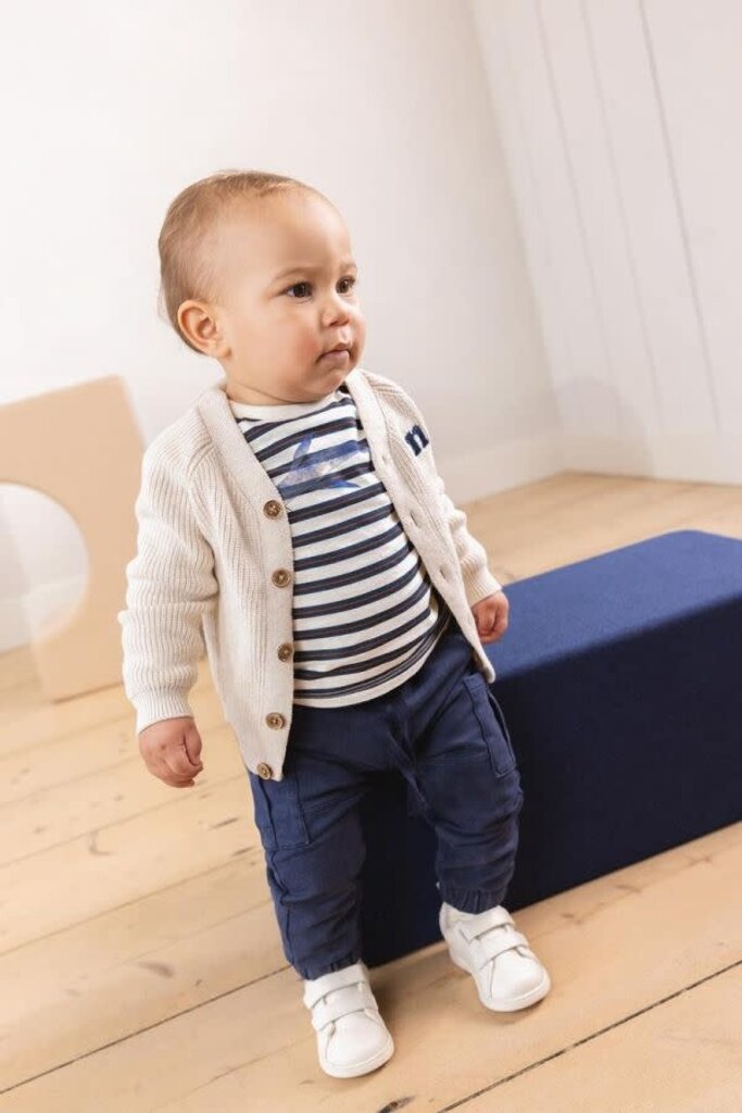 Noppies Noppies Boys Cardigan Garde long sleeve - Oatmeal Melange