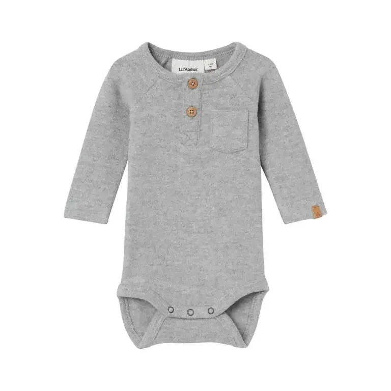 Lil Atelier Lil Atelier Thor Body - Grey Melange
