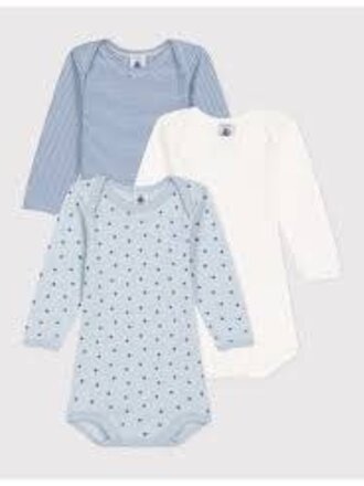 Petit Bateau Petit Bateau 3x Body - Blauw
