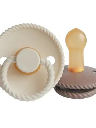 Frigg Frigg Rope fopspeen T1 - 2 pack - Cream/Sepia