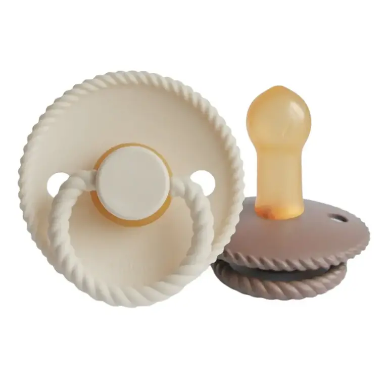 Frigg Frigg Rope fopspeen T1 - 2 pack - Cream/Sepia