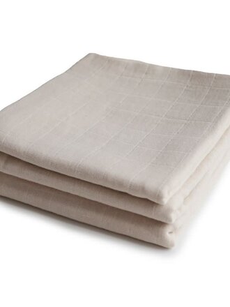 Mushie Mushie Muslin 3pack - Fog
